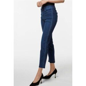 New J Brand Braided Cantonite Jeans Womens 25 Ruby High Rise Crop Cigarette